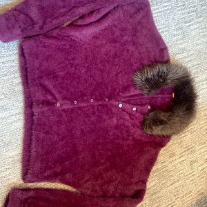 Eggplant Free People Cropped Sweater